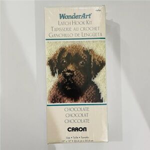 Wonderart #4696 Caron Chocolate Lab Dog Latch Hook Kit 12" X 12" SEALED New